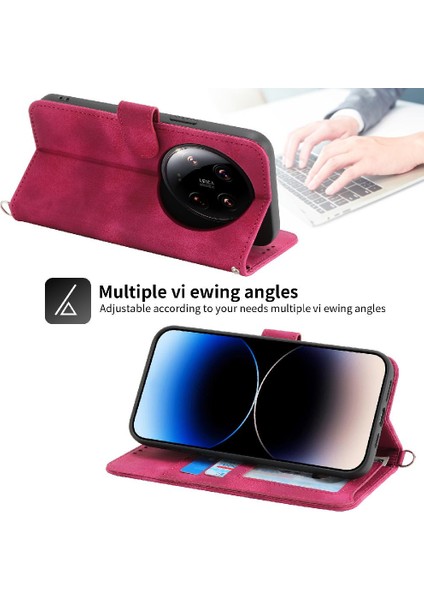 Xiaomi 14 Ultra Bileklik Çoklu Kredi Kartı Yuvaları Için Flip Case (Yurt Dışından) modelleri
