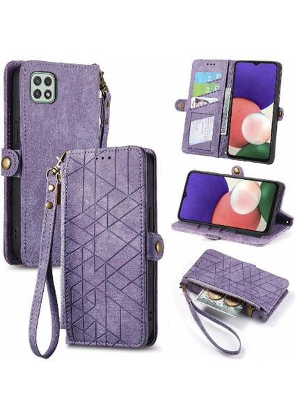 Samsung Galaxy A22 5g Için Flip Case Darbeye Basit Iş Deri (Yurt Dışından)