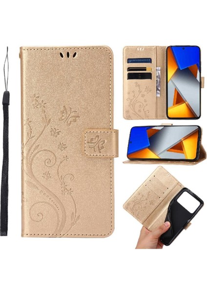 Xiaomi Poco M4 Pro 4g Için Pu Deri Manyetik Kapatma Kartı Durumda Bilek (Yurt Dışından)
