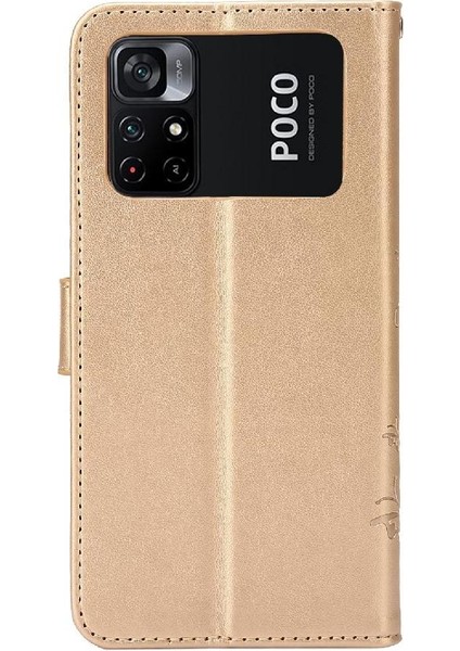 Xiaomi Poco M4 Pro 4g Için Pu Deri Manyetik Kapatma Kartı Durumda Bilek (Yurt Dışından)
