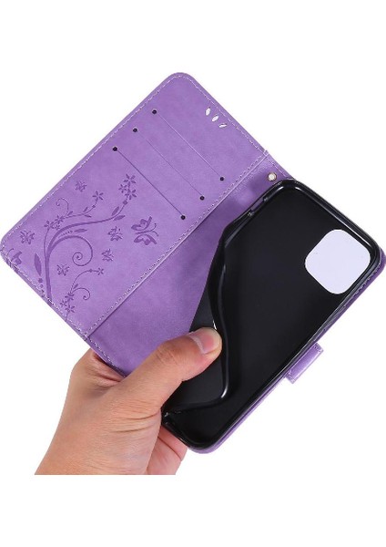 IPhone 11 Için Filp Durumda Pro Kickstand Manyetik Kapatma Pu Deri Kart (Yurt Dışından)