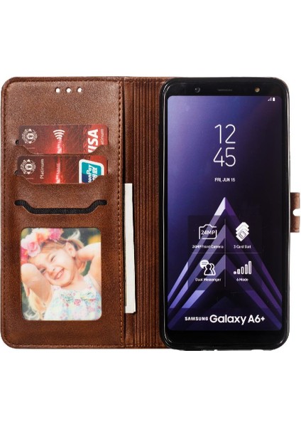 Samsung Galaxy A6 Artı 2018 Kart Tutucu Manyetik Kapatma Için Cüzdan Kılıf (Yurt Dışından)