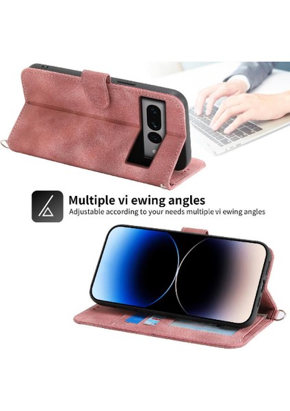 Google Piksel 7 Pro Kabartmalı Bileklik Çoklu Kredi Kartı Için Flip Case (Yurt Dışından)