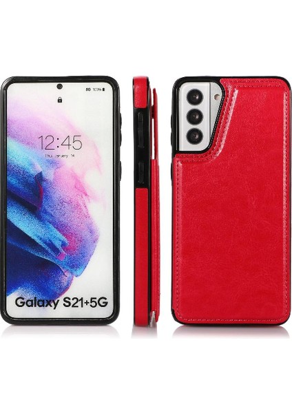 Samsung Galaxy S21 Çift Manyetik Toka Kickstand ile Cüzdan Kılıf (Yurt Dışından)