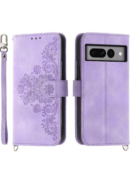 Google Piksel 7 Pro Kabartmalı Bileklik Çoklu Kredi Kartı Için Flip Case (Yurt Dışından)