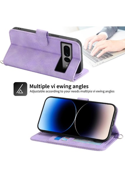 Google Piksel 7 Pro Kabartmalı Bileklik Çoklu Kredi Kartı Için Flip Case (Yurt Dışından)