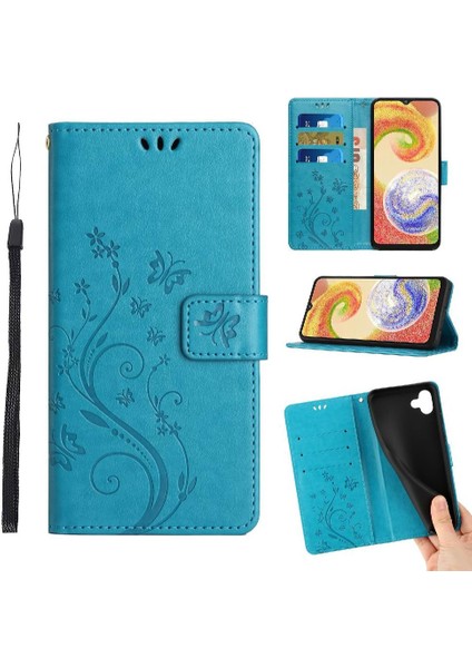 Samsung Galaxy A04 Kart Tutucu Için Kickstand Durumda Manyetik Kapatma Pu (Yurt Dışından)