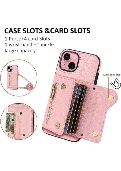 IPhone 15 Için Kılıf Hafif Kart Yuvaları Mini Sırt Çantası Büyük Kapasiteli (Yurt Dışından)