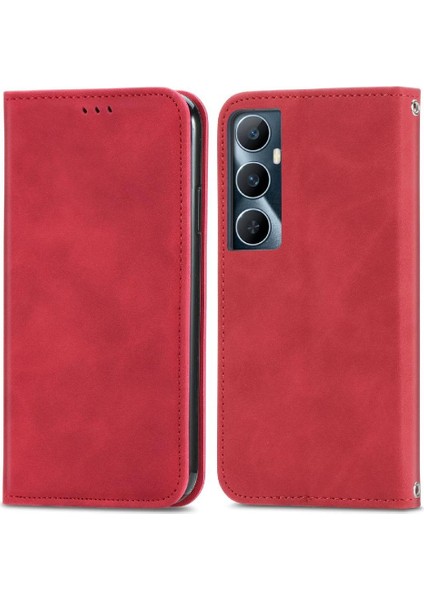 Realme C65 Cüzdan Flip Kapak Için Flip Case Basit Iş Darbeye (Yurt Dışından)