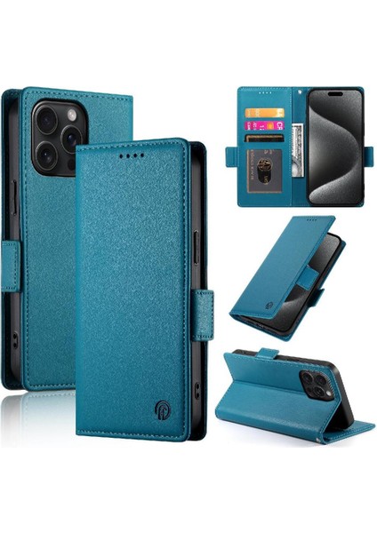 IPhone 15 Için Flip Case Pro Max Kartvizit Yuvaları Cüzdan Flip Günlük Kullanım (Yurt Dışından)