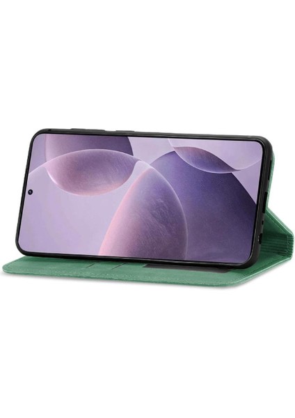 Xiaomi Poco F6 Pro Için Flip Case Deri Kılıf Cüzdan Basit Iş Çevirme (Yurt Dışından)