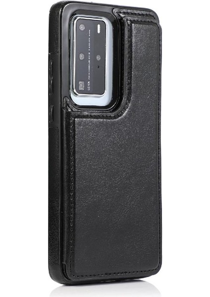 Huawei P40 Kart Yuvaları Için Cüzdan Durumda Çift Manyetik Toka Kickstand Pu (Yurt Dışından) modelleri