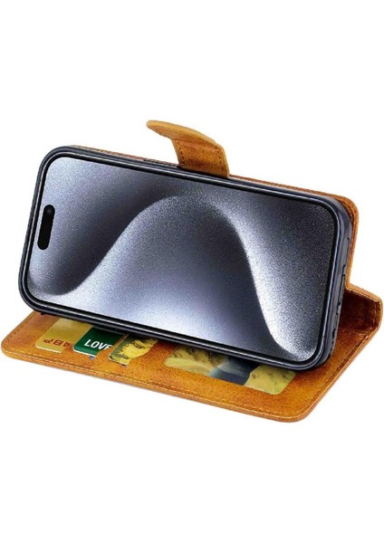 IPhone 15 Için Filp Durumda Pro Kart Tutucu Kickstand Tam Koruma Kapatma (Yurt Dışından)