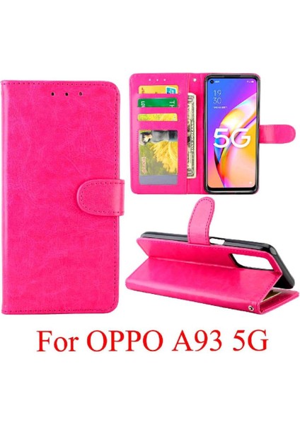 Oppo A93 5g Kickstand Darbeye Dayanıklı Manyetik Kapatma Kartı Pu Için Flip Case (Yurt Dışından)