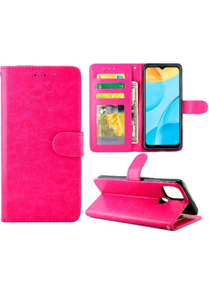 SZY Mall Oppo A15 Darbeye Dayanıklı Manyetik Kapatma Pu Deri Kickstand Için Flip Case (Yurt Dışından)