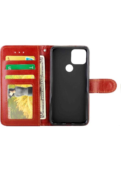 Google Piksel 5 Manyetik Kapatma Kart Tutucu Pu Deri Için Flip Case (Yurt Dışından)