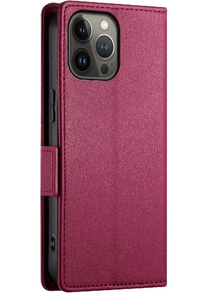 IPhone 13 Için Flip Case Pro Max Kartvizit Yuvaları Cüzdan Günlük Kullanım Flip (Yurt Dışından)