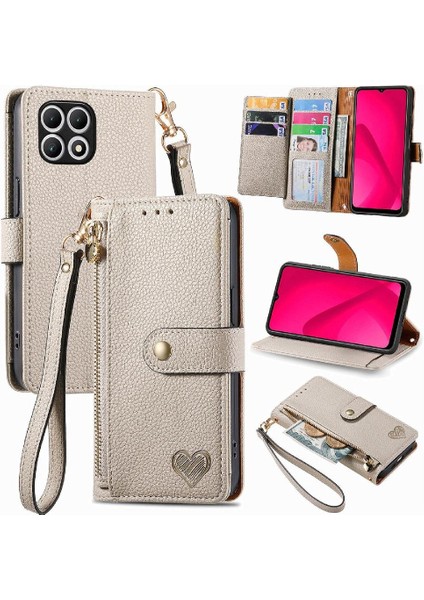 T-Mobile Revvl 7 5g Cüzdan Rfıd Engelleme Fermuar Aşk Durumda Flip Case (Yurt Dışından)