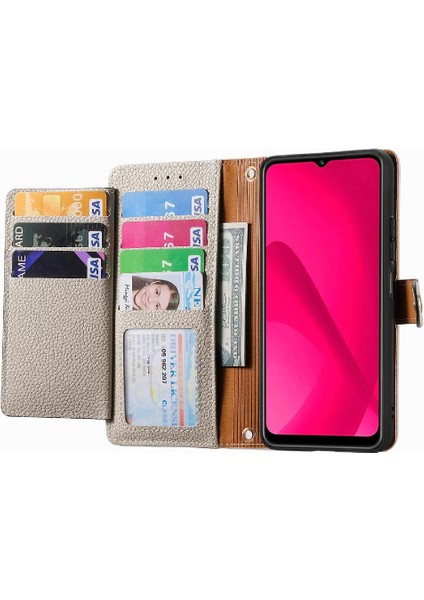 T-Mobile Revvl 7 5g Cüzdan Rfıd Engelleme Fermuar Aşk Durumda Flip Case (Yurt Dışından)