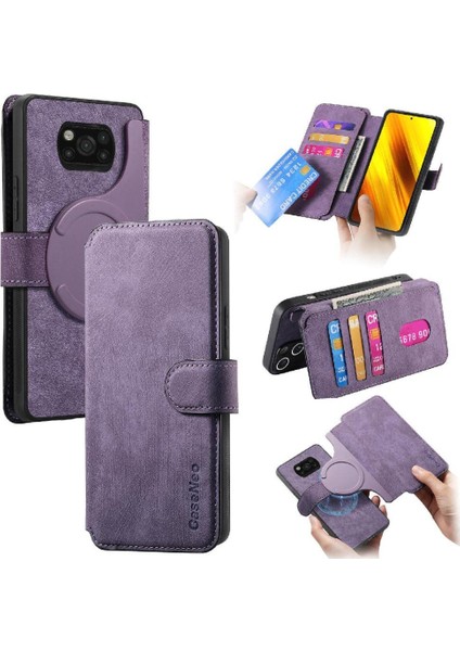 Xiaomi Poco X3 Nfc Retro Mıknatıs Koruyucu Malzeme Cüzdan Için Flip Case (Yurt Dışından)