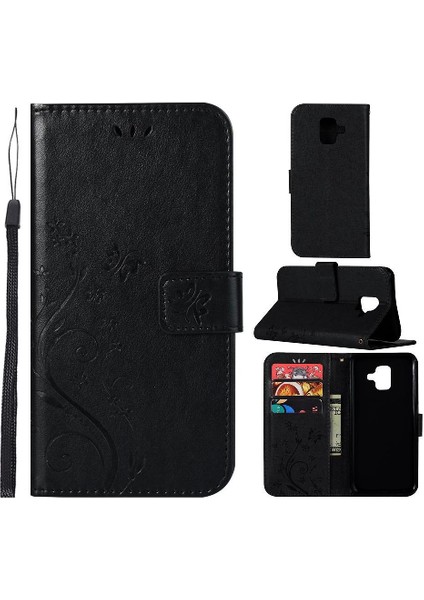 Samsung Galaxy A6 2018 Kickstand Manyetik Kapatma Kartı Pu Için Filp Durumda (Yurt Dışından)