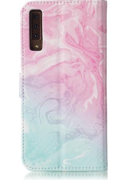 Samsung Galaxy A7 2018 Için Flip Case Mermer Desen Tam Koruma Pu (Yurt Dışından)