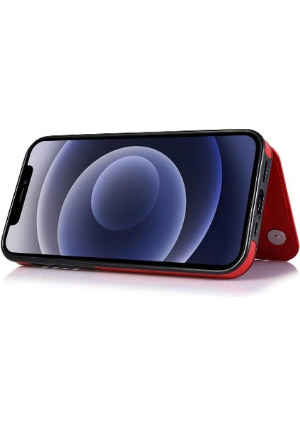 Kart Tutucu Çift Manyetik ile IPhone 12 Mini Kickstand Için Cüzdan Kılıf (Yurt Dışından)