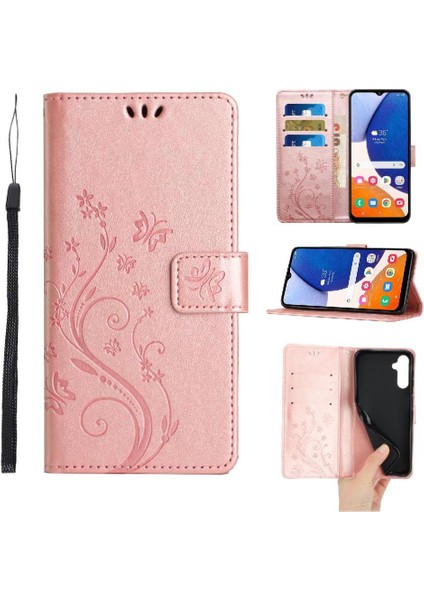 Samsung Galaxy A15 Için Filp Durumda 5g Pu Deri Kart Tutucu Kickstand Bilek (Yurt Dışından)
