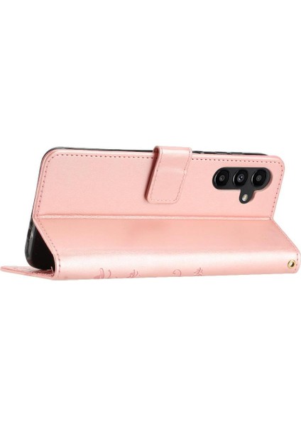 Samsung Galaxy A15 Için Filp Durumda 5g Pu Deri Kart Tutucu Kickstand Bilek (Yurt Dışından)