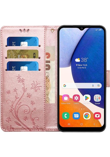 Samsung Galaxy A15 Için Filp Durumda 5g Pu Deri Kart Tutucu Kickstand Bilek (Yurt Dışından)