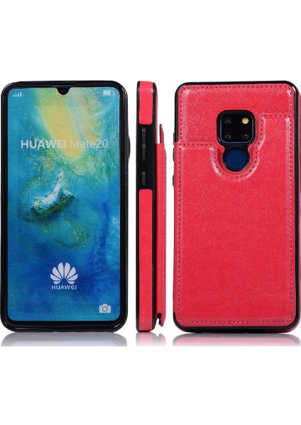 SZY Mall Cüzdan Kılıf Huawei Mate 20 Kart Yuvaları Için Kickstand Pu Deri Çift (Yurt Dışından)