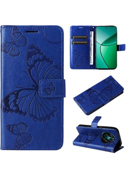 Realme 12 Artı Pu Deri Flip Kickstand Darbeye Kapak Kapak Için Kılıf (Yurt Dışından)