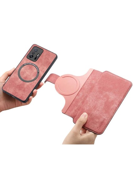 SZY Mall Xiaomi 11T Retro Cüzdan Mıknatıs Koruyucu Malzeme Için Flip Case Kart Standı (Yurt Dışından)