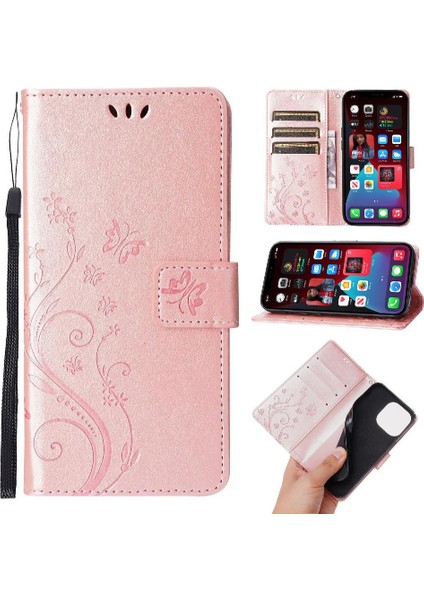 IPhone 15 Için Filp Durumda Pro Manyetik Kapatma Kart Tutucu Pu Deri Bilek (Yurt Dışından)