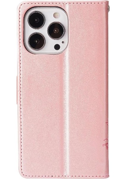 IPhone 15 Için Filp Durumda Pro Manyetik Kapatma Kart Tutucu Pu Deri Bilek (Yurt Dışından)