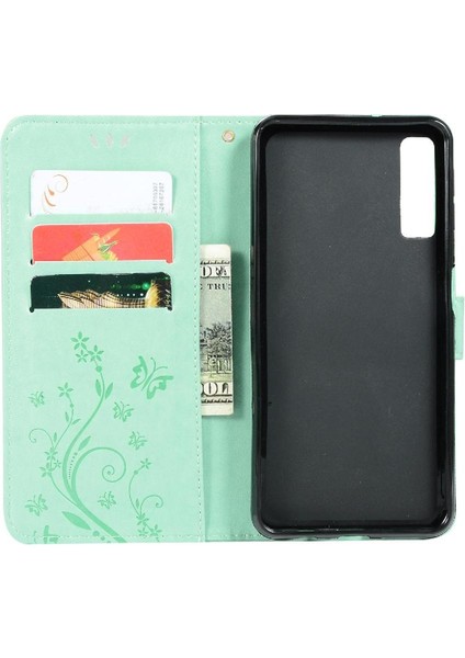 Samsung Galaxy A7 2018 Kickstand Pu Deri Kart Tutucu Için Filp Durumda (Yurt Dışından)