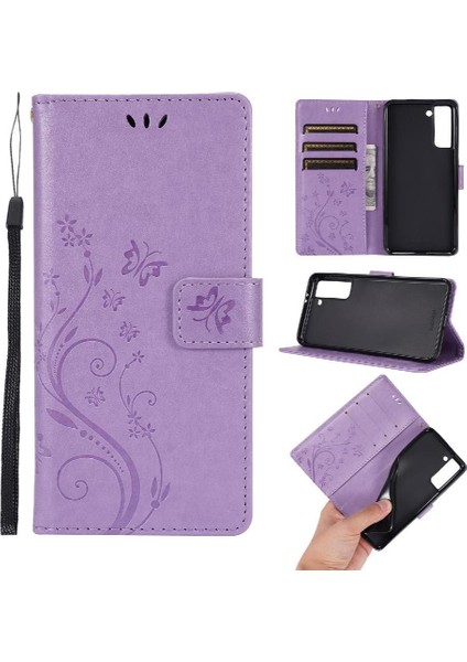 Samsung Galaxy S21 Için Kickstand Durumda Kart Tutucu Manyetik Kapatma Pu (Yurt Dışından)