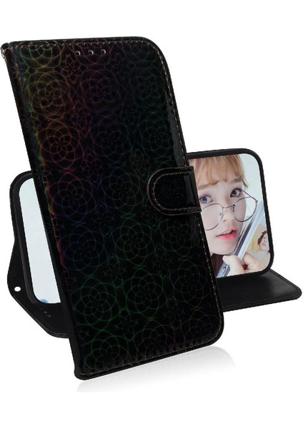 IPhone 16 Için Flip Case Pro Max Standı Tutucu Kart Yuvası Glitter Renkli (Yurt Dışından)