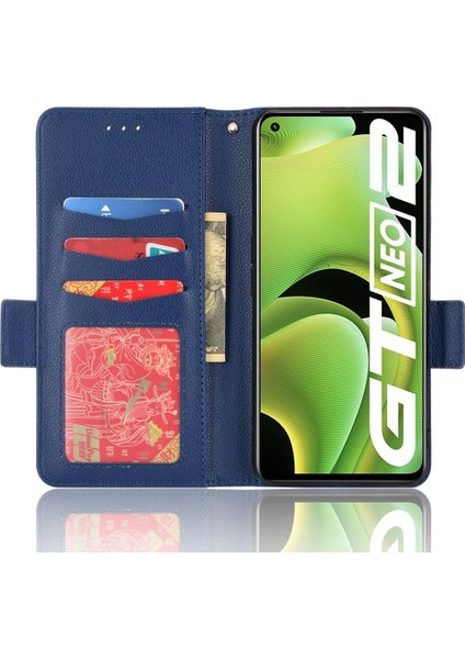 Realme Gt Neo 2 Pu Deri Manyetik Kart Yuvaları Tutucu Yan Toka Için Kılıf (Yurt Dışından)