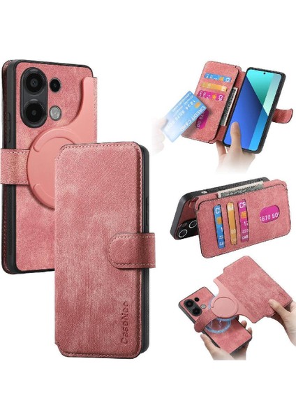 Xiaomi Redmi Not 13 Için Flip Case 4g Cüzdan Mıknatıs Koruyucu Malzeme (Yurt Dışından)