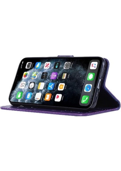 IPhone 11 Için Filp Durumda Pro Max Kart Tutucu Bilek Kayışı Kickstand Pu (Yurt Dışından)