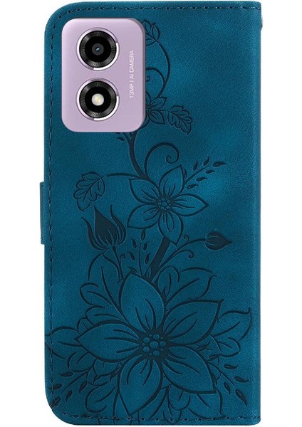 Motorola Moto G04S Kabartmalı Zambak Manyetik Kart Tutucu Cüzdan Için Flip Case (Yurt Dışından) fırsatları