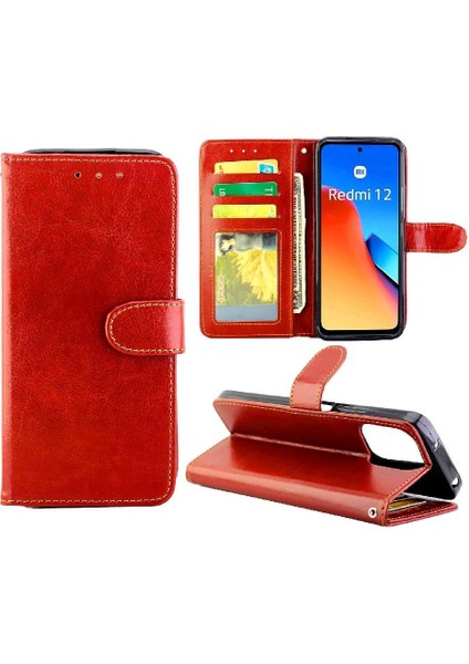 Xiaomi Redmi Için Flip Case 12 4g Kart Tutucu Kickstand Pu Deri Kapatma (Yurt Dışından)