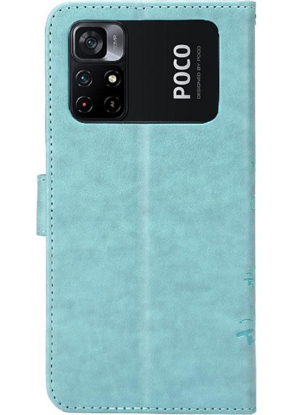 Xiaomi Poco M4 Pro 4g Için Pu Deri Manyetik Kapatma Kartı Durumda Bilek (Yurt Dışından)