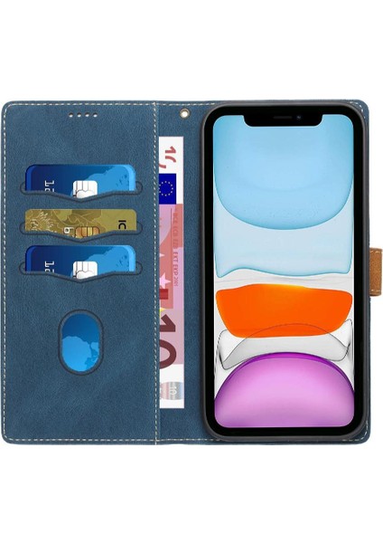 IPhone 11 Için Cüzdan Durumda Çizilmeye Dayanıklı Kickstand Kart Yuvası Manyetik (Yurt Dışından)