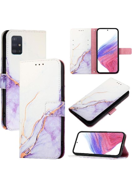 Samsung Galaxy A51 4g Pu Deri Cüzdan Kickstand Mermer Desen (Yurt Dışından)
