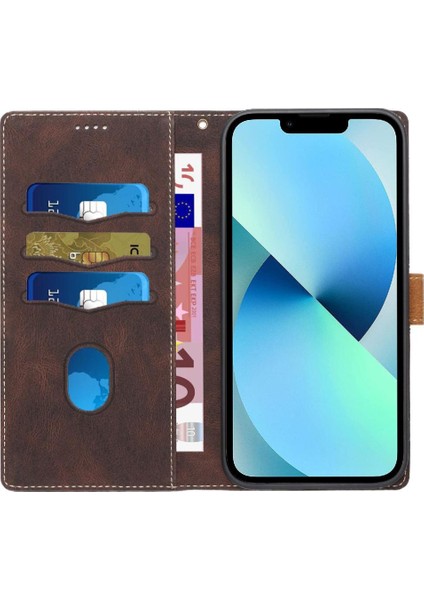IPhone 15 Için Cüzdan Durumda Artı Kart Yuvası Manyetik Kapatma Kickstand Bilek (Yurt Dışından)