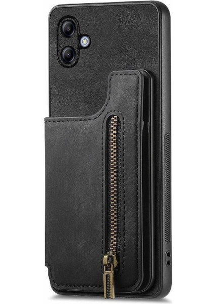 Samsung Galaxy A04E Için Kılıf Katlanabilir Arka Kapak Vintage Fermuar Cüzdan (Yurt Dışından) modelleri