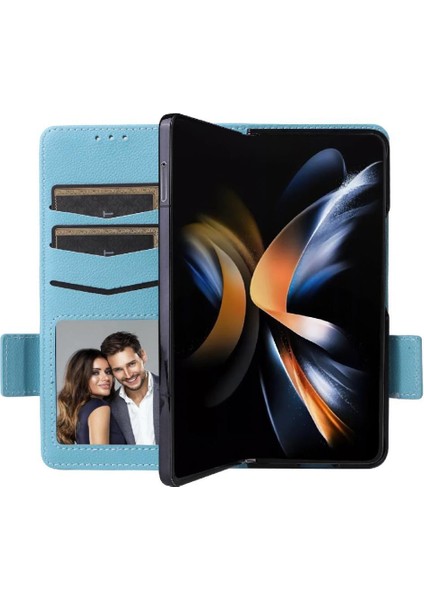 Samsung Galaxy Z Için Flip Case Fold 6 Kart Yuvaları Tutucu Manyetik Yan Pu (Yurt Dışından) modelleri