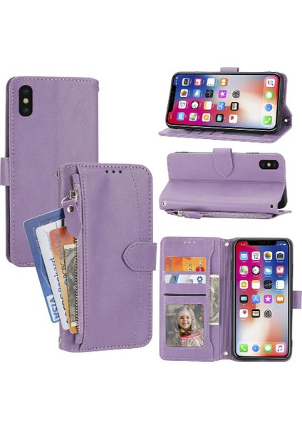 Iphone Xs Max Anti Scratch Kickstand Manyetik Kapatma Kartı Için Flip Case (Yurt Dışından)